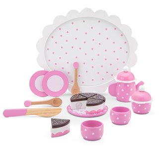Tea set with cutting cake - pink